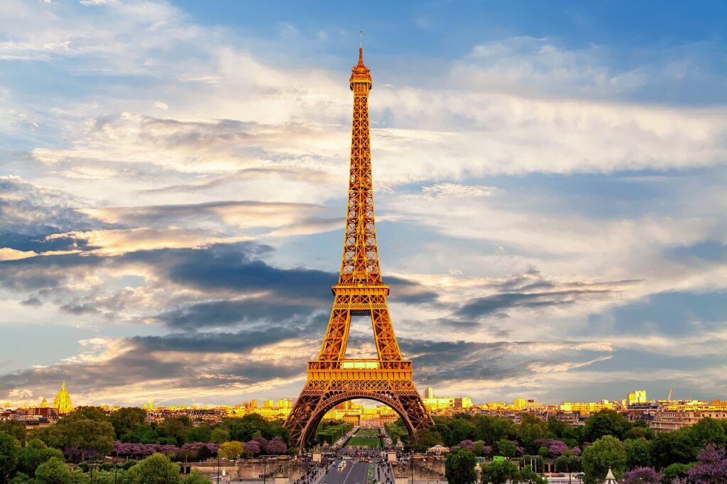 Eiffel Tower in sunset