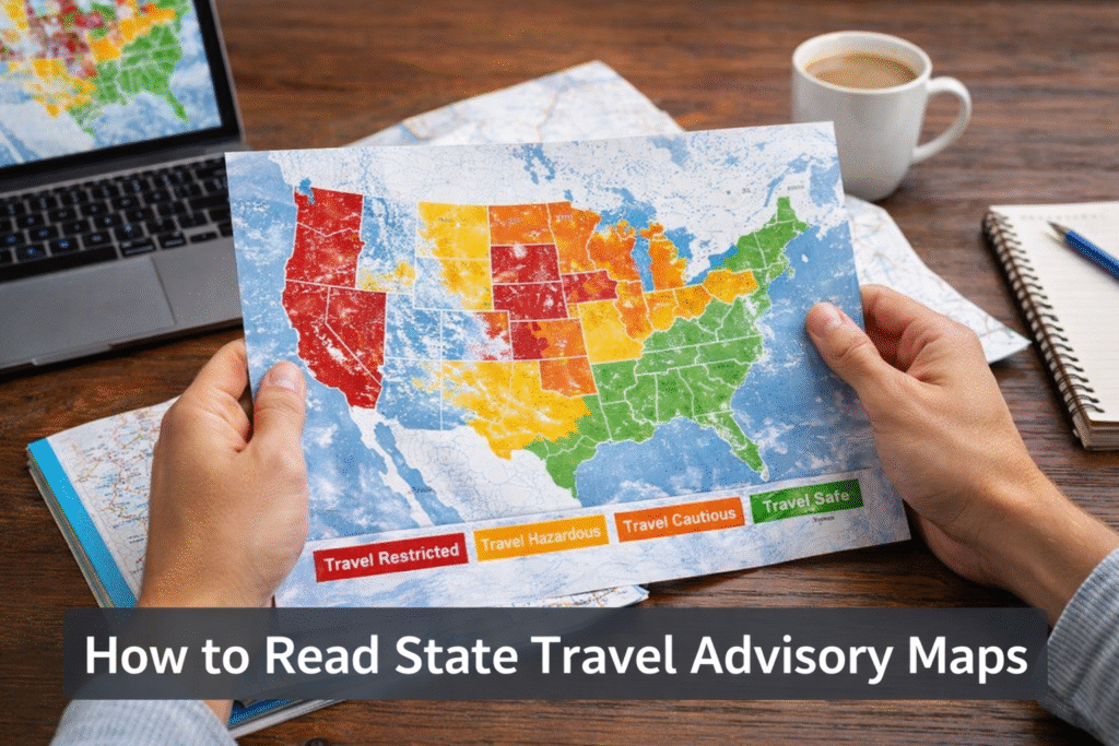 how to read state travel advisory maps