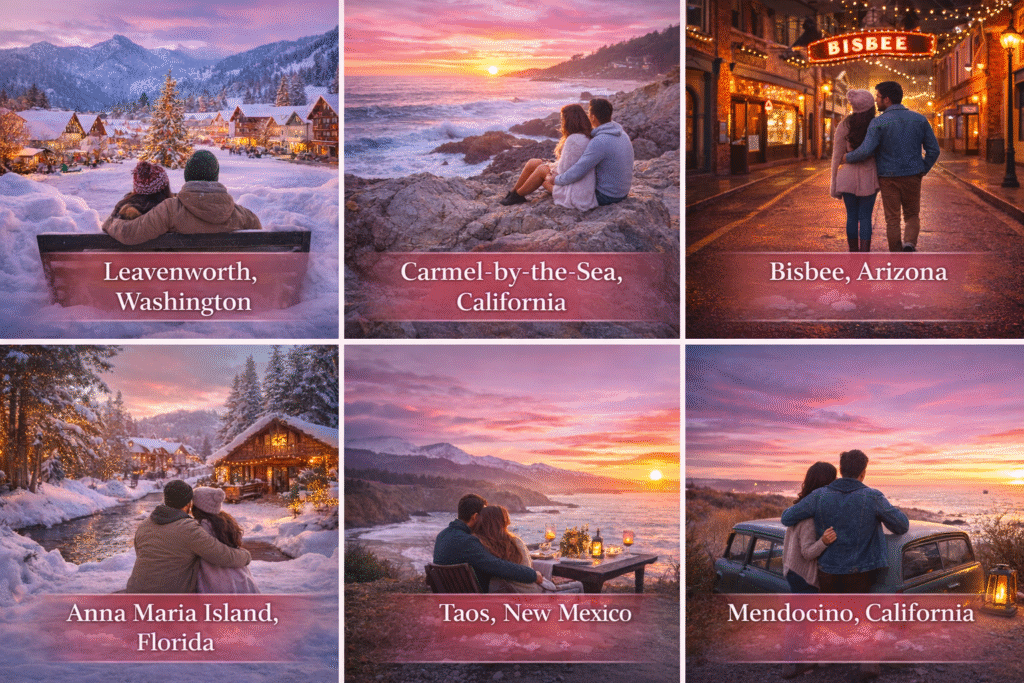 Valentine’s Day getaways in the US featuring romantic destinations for couples
