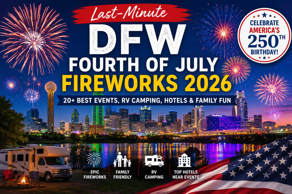 Last-Minute DFW Fourth of July Fireworks 2026: 20+ Best Events, RV Camping, Hotels & Family Fun 2 250 4 th july
