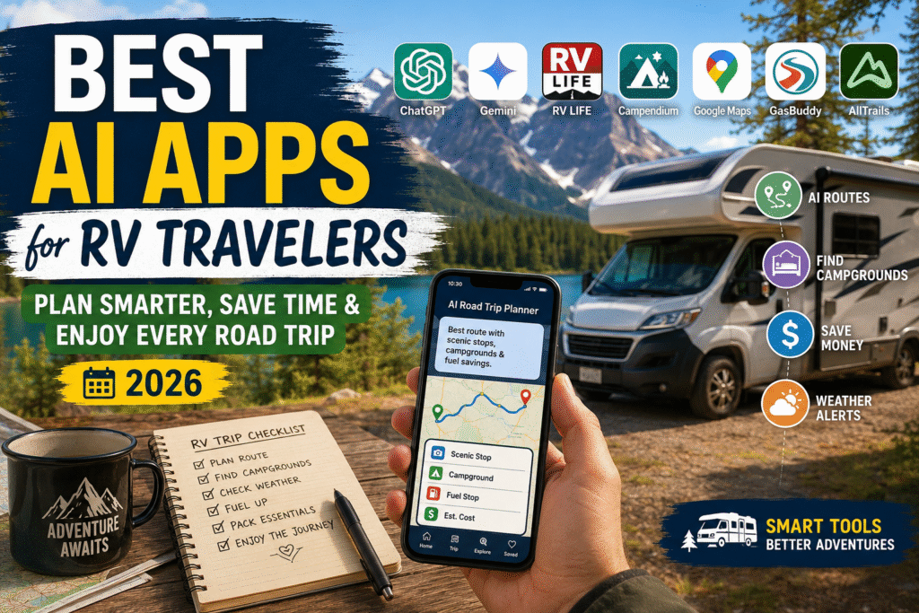 Best AI Apps for RV Travelers in 2026: Plan Smarter, Save Time & Enjoy Every Road Trip 4 AI APPS FOR RV