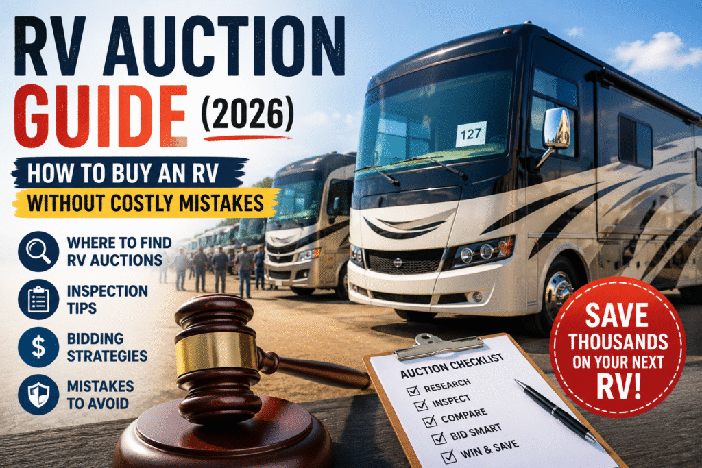 RV Auction Guide (2026): How to Buy an RV Without Costly Mistakes & Save Thousands 2 RV AUCTION GUIDE